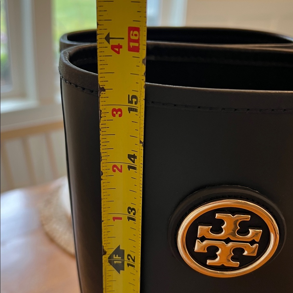 Tory Burch Navy Blue Tall Logo Rain Boots - Picture 8 of 8